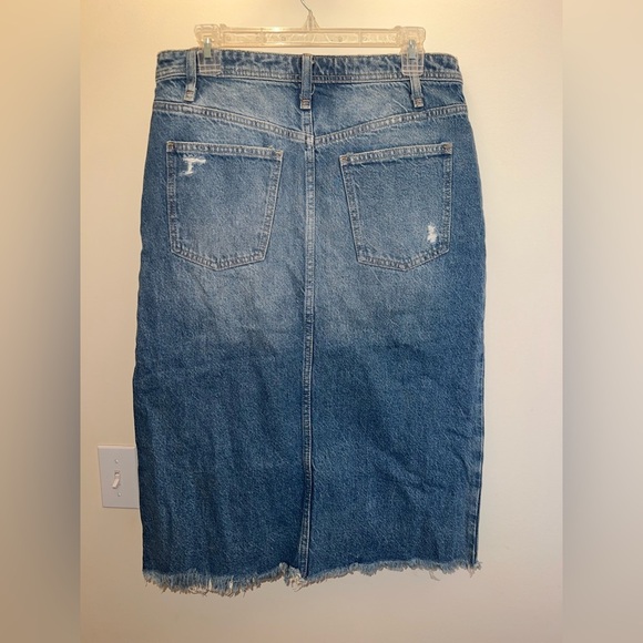 Free People We The Free Distressed Blue Denim Skirt | NWOT - Picture 6 of 8